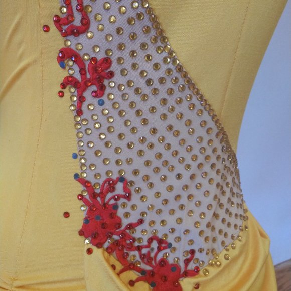 Yellow Latin and Rhythm Dress - Picture 6 of 6